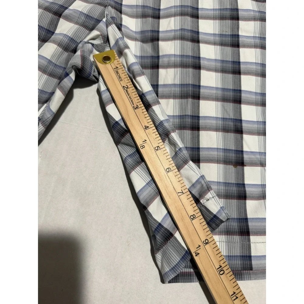 Tommy Bahama Grey Blue Red Plaid Flat Front Shorts,‎ Men's 36 #1162